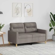 vidaXL Sofá de 2 lugares tecido 120 cm cinzento-acastanhado