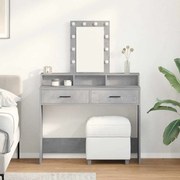 Mesa de Maquilhagem vidaXL com Luzes LED Cinza Claro 100x41x140 cm