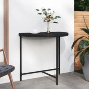 Mesa de jardim 80x50x75 cm vime PE preto