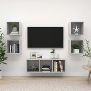 vidaXL 5 pcs conjunto de móveis de TV contraplacado cinzento cimento