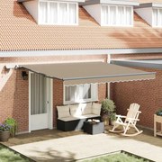 Toldo Retrátil Manual vidaXL com LED Bege 400x300 cm