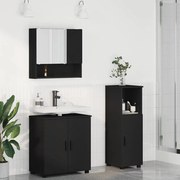 vidaXL Conjunto de Móveis para Banheiro Montado na parede 3 pcs Preto