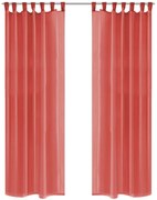 Cortinas em voile 2 pcs 140x225 cm vermelho