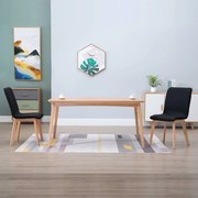 vidaXL Cadeiras de jantar 2 pcs tecido preto e carvalho maciço