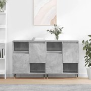 vidaXL Aparadores 2 pcs derivados de madeira cinzento cimento