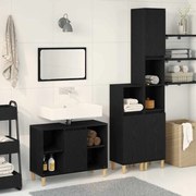 Conjunto de Móveis para Banheiro vidaXL com 3 Peças Carvalho Preto Madeira Derivada