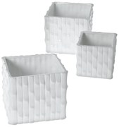 Set 3 Vasos Ceramica 56645 Branco - Branco