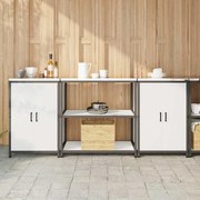 vidaXL Conjunto de Armazenamento de Cozinha com porta 3 pcs Branco