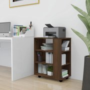 vidaXL Móvel com rodas 60x35x75 cm derivados madeira carvalho castanho
