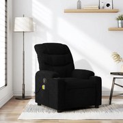 vidaXL Poltrona de massagens reclinável tecido preto