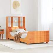 Cama com estante sem colchão 90x190 cm madeira maciça