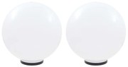 vidaXL Candeeiros esféricos LED 2 pcs 50 cm PMMA