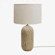 Candeeiro De Mesa Em Pedra Natural Yalvira Travertine & Glendas Brancas De Ø30 Cm - ↑20 Cm - Sklum