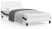 vidaXL Estrutura cama c/ cabeceira 100x200 cm couro artificial