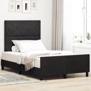 Estrutura de Cama de Veludo Preto vidaXL 120x200 cm