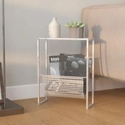 vidaXL Suporte de revistas 35x15x45 cm aço prateado