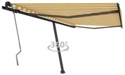 vidaXL Toldo retrátil manual independente 400x350 cm amarelo e branco