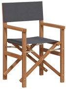 vidaXL Cadeira de Diretor Dobrável Cinzeto 55 x 54 x 85 cm