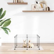vidaXL Gaiola para animais de estimação com 8 painéis, preta, 35x35 cm, aço