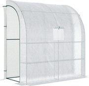 Outsunny Estufa Pequena Estufa de Exterior com Janelas Prateleiras de 3 Níveis Estufa para Cultivo de Plantas Flores 200x100x215 cm Branco | Aosom Portugal