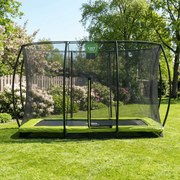 Trampolim retangular de solo Silhouette 244 x 366 cm com rede de segurança - verde