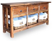 vidaXL Aparador em madeira de mogno maciça 100x30x50 cm