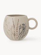 Canecas artesanais com padrão de ervas e vidrado craquelado Bea, conjunto de 2