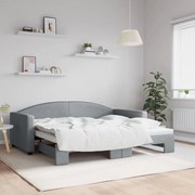 vidaXL Sofá-cama com gavetão 90x190 cm tecido cinzento-claro