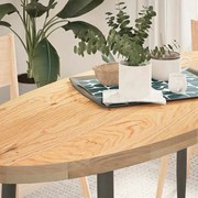 vidaXL Tampo de mesa 140x60x4 cm madeira de carvalho maciça oval