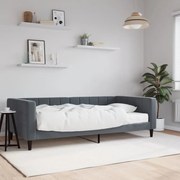 Sofá-cama com colchão 100x200 cm veludo cinzento-escuro