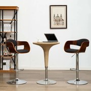 vidaXL Bancos de bar 2 pcs madeira curvada e tecido cinzento