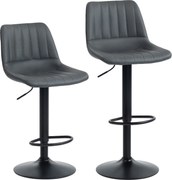 HOMCOM Banquetas de bar conjunto de 2 em design retrô, com apoio para os pés, altura ajustável, 43 cm x49,5 cm x 111 cm | Aosom Portugal