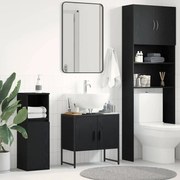 vidaXL Armário para Pia de Banheiro Carvalho Preto 60x33x60 cm Madeira Engenheirada