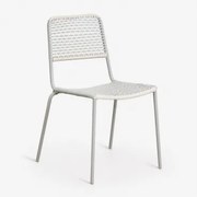 Pack De 2 Cadeiras De Jardim Empilháveis Em Aço E Rattan Sintético Veyra Verde Cáqui - Sklum