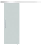 HOMCOM Porta de Correr de Vidro 90x205 cm Porta de Correr de Vidro com Trilho Translúcida | Aosom Portugal