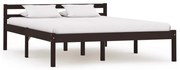 vidaXL Estrutura de cama 120x200 cm pinho maciço castanho-escuro