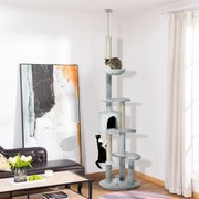 PawHut Arranhador para Gatos de 255 cm Torre para Gatos de Teto com Al