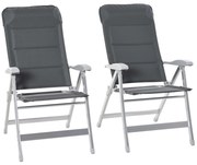 Outsunny Conjunto de 2 Cadeiras de Jardim Dobráveis Cadeira de Exterior com Encosto Alto Reclinável em Várias Posições Braços | Aosom Portugal