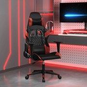 Cadeira gaming couro artificial preto e vermelho tinto