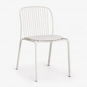 Pack De 2 Cadeiras De Jardim Em Aço Anerina Gardénia Branco & Branco Acinzentado - Sklum