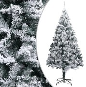 vidaXL Árvore de Natal artificial com flocos de neve 300 cm PVC verde