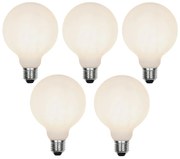 Conjunto de 5 Lâmpada LED E27 regulável em 3 etapas G95 vidro fosco 5W 550 lm 2700K