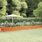 vidaXL Canteiro de jardim 600x80x45 cm aço corten cor enferrujado