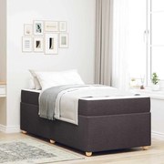 vidaXL Estrutura da Cama com colchão Marrom Escuro 90 x 190 cm tecido