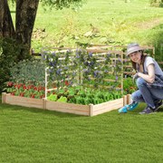 Floreira com treliça Floreira para plantas trepadeiras Canteiro elevado com treliça 40 x 40 x 122 cm Castanho