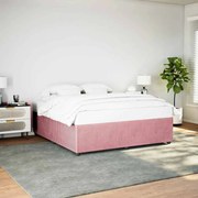 vidaXL Estrutura de cama 180x200 cm veludo rosa