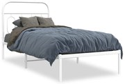 Estrutura de cama com cabeceira 80x200 cm metal branco