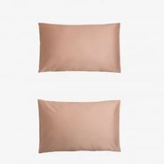 Pack De 2 Fronhas De Cetim De 300 Fios Sampras Cor-de-rosa Avelã & 50 X 75 Cm - Sklum