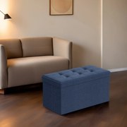 Banco com espaço de arrumação 38,1 x 76,1 x 38,1 cm azul escuro