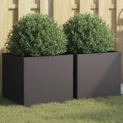 vidaXL Vasos/floreiras 2 pcs 42x40x39 cm aço preto